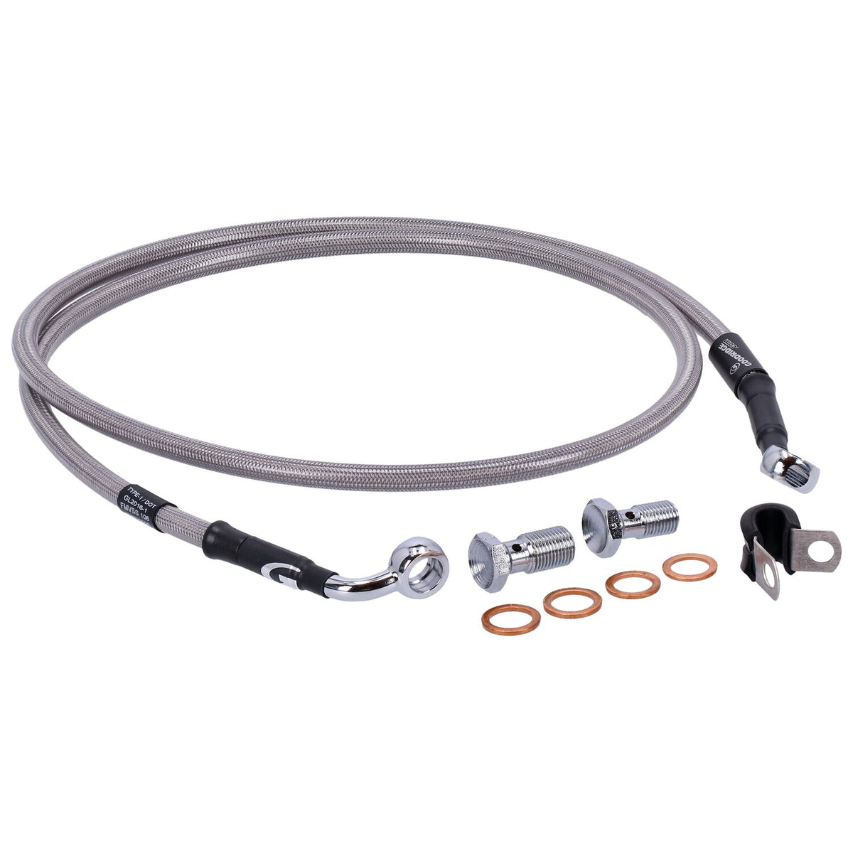 MCS by Goodridge brake line front stainless clear coated