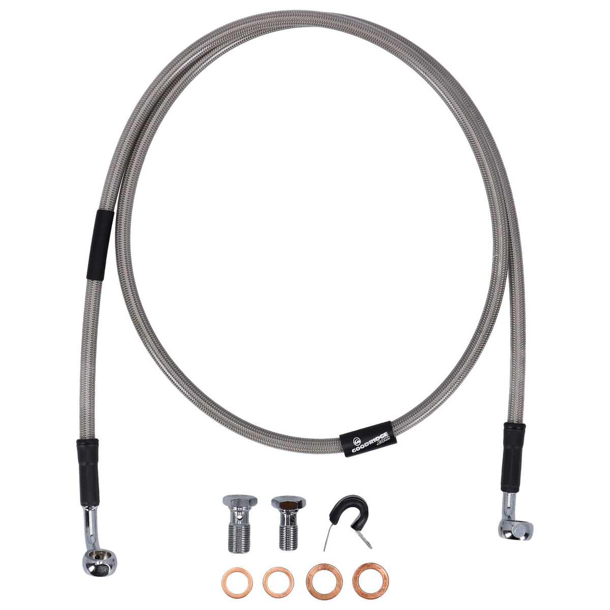 MCS by Goodridge brake line front stainless clear coated
