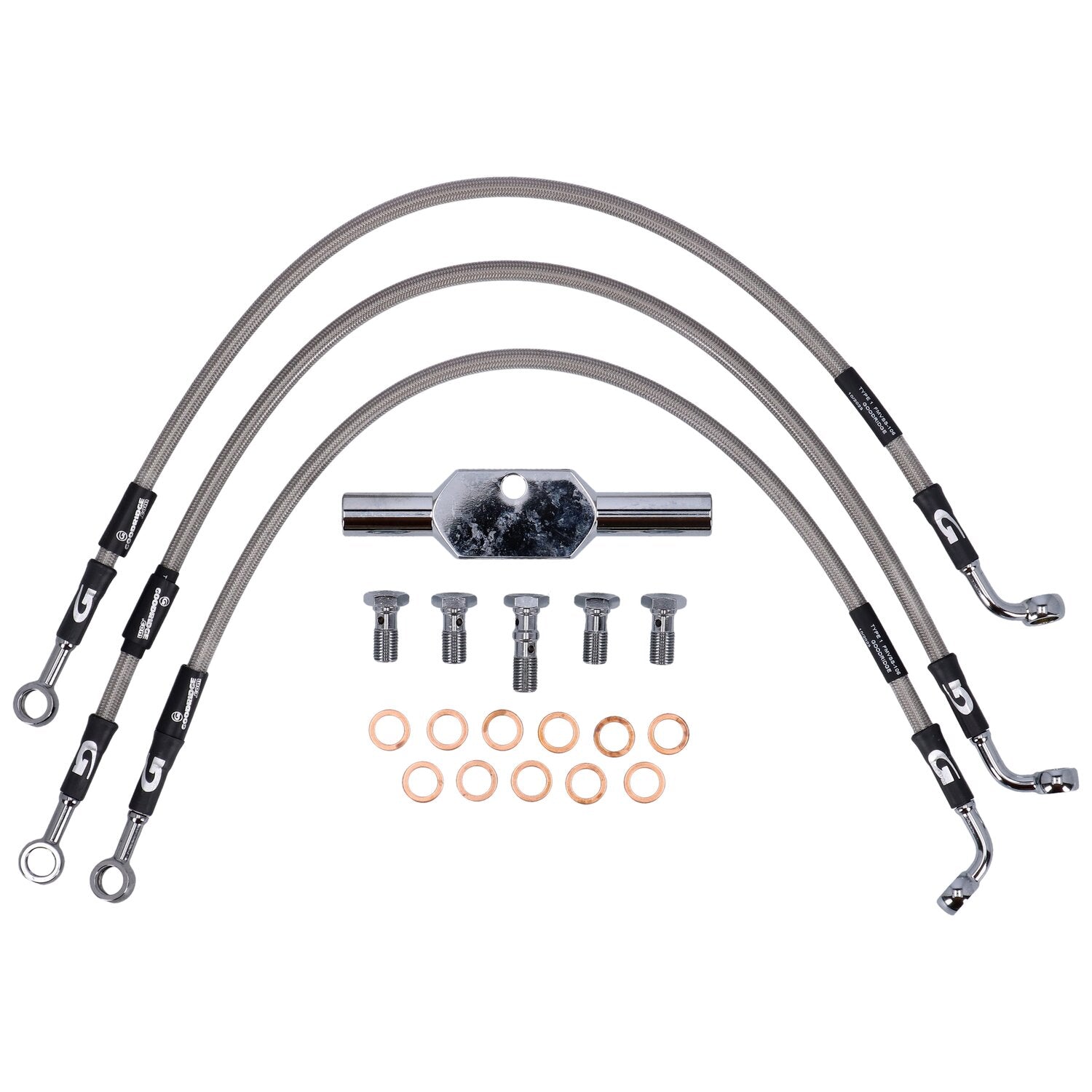MCS by Goodridge brake line front stainless clear coated