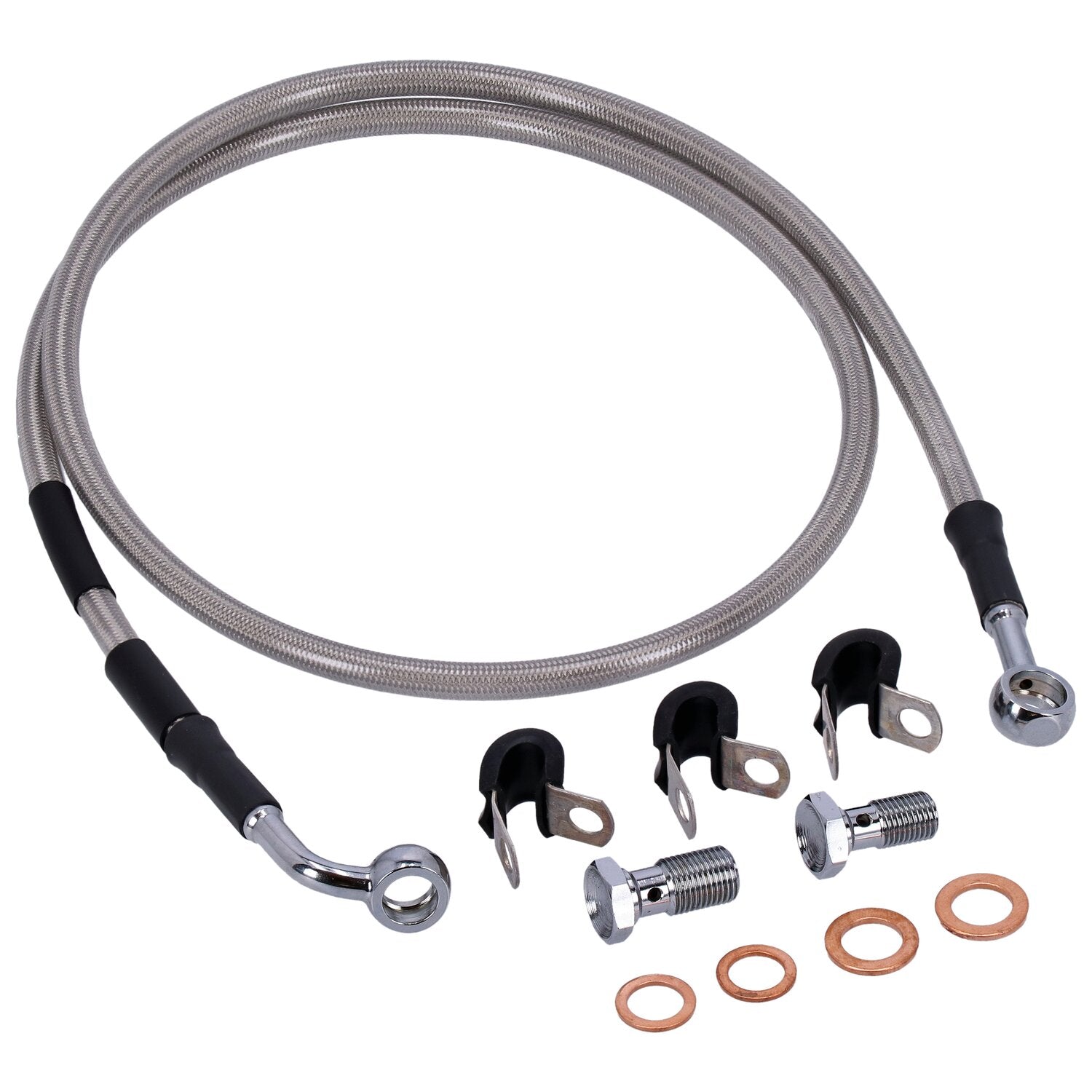 MCS by Goodridge brake line front stainless clear coated
