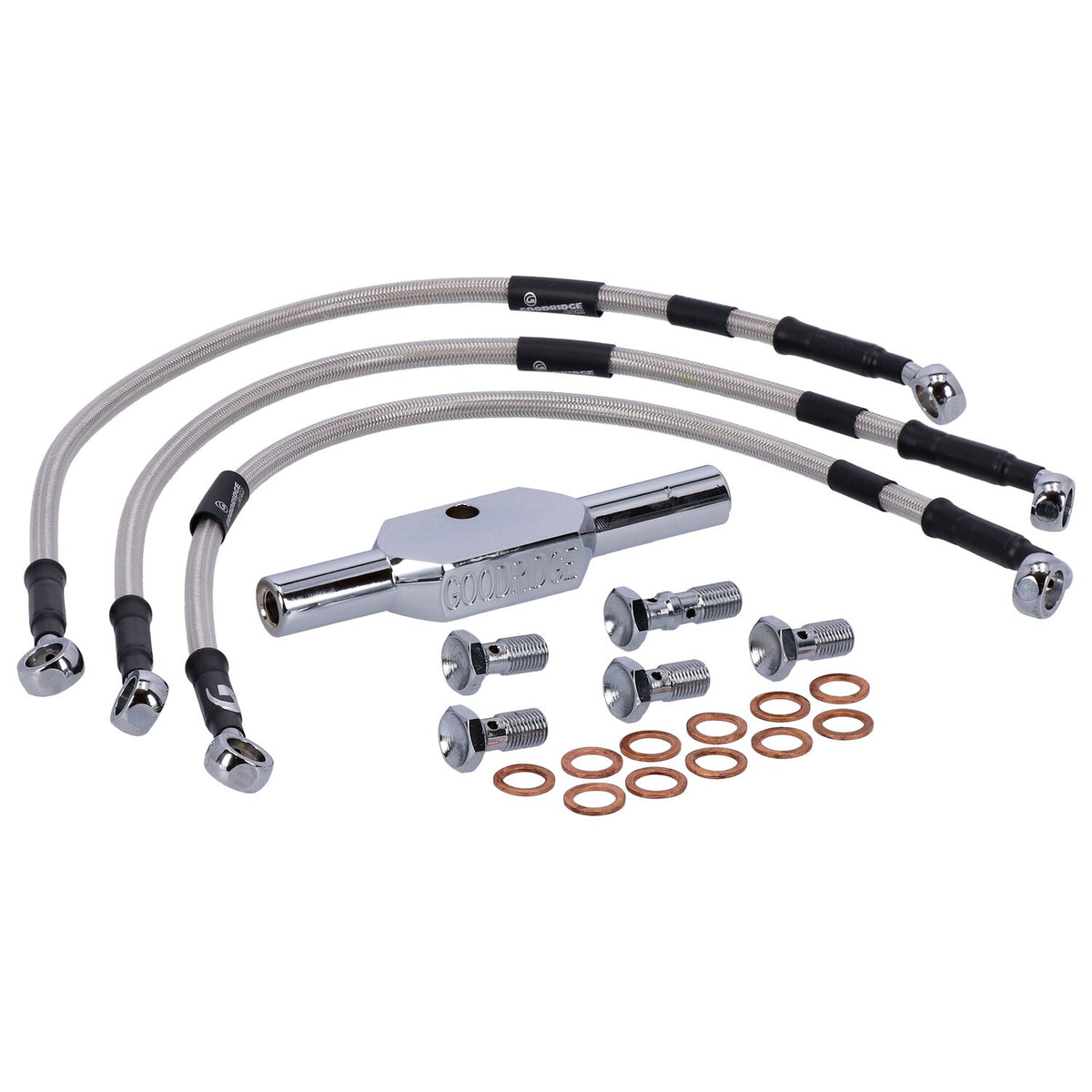 MCS by Goodridge brake line front stainless clear coated