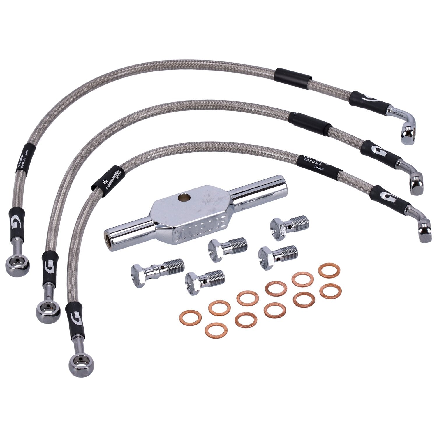 MCS by Goodridge brake line front stainless clear coated