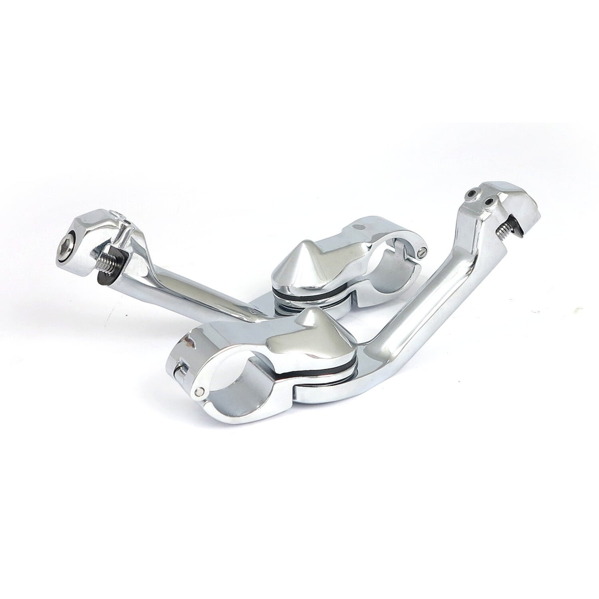 MCS Engine guard angled foot peg mount kit - short - Chrome