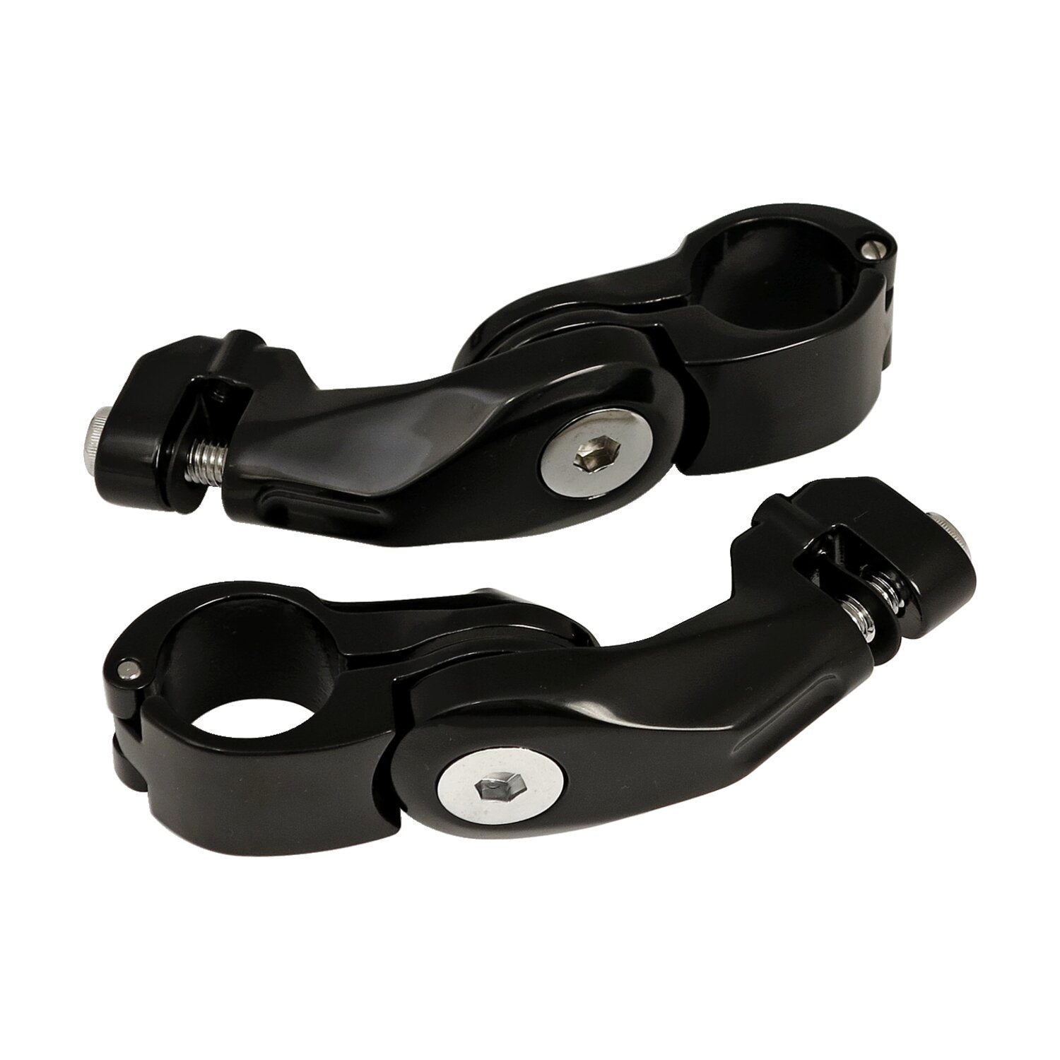 MCS Engine guard angled foot peg mount kit - short - Black