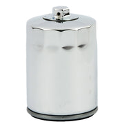 MCS spin-on oil filter with top nut for M8 - Chrome
