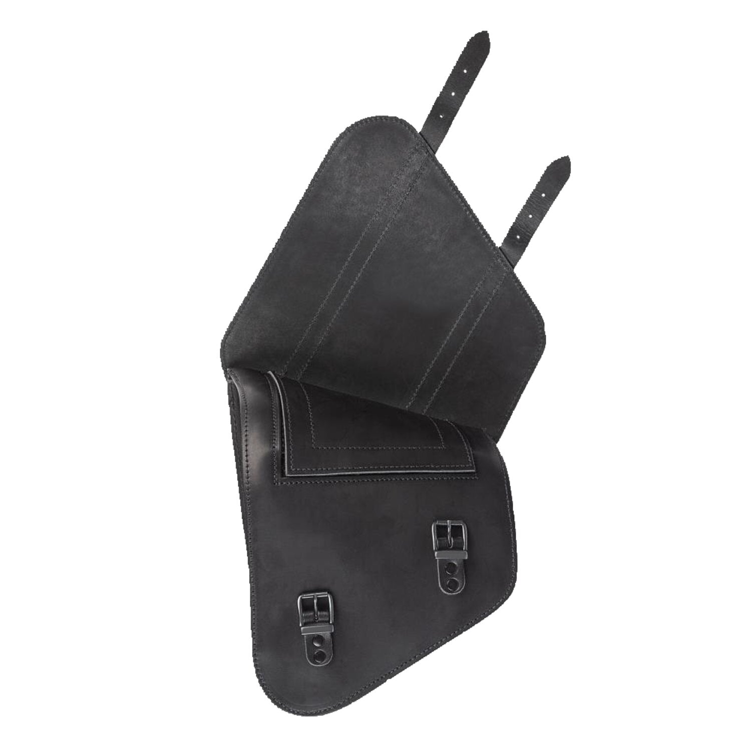 MCS full leather swing arm bag left 9 liter - Black