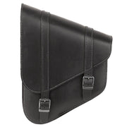 MCS full leather swingarm bag left 6.5 liter - Black