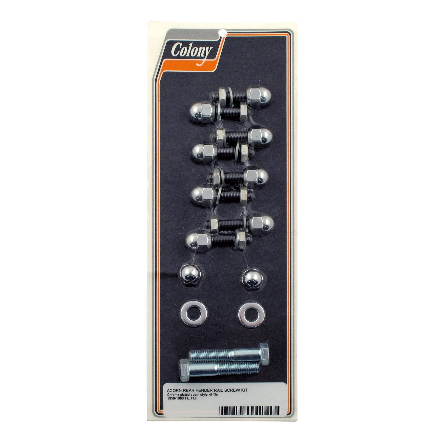 Colony rear fender rail screw kit - Chrome