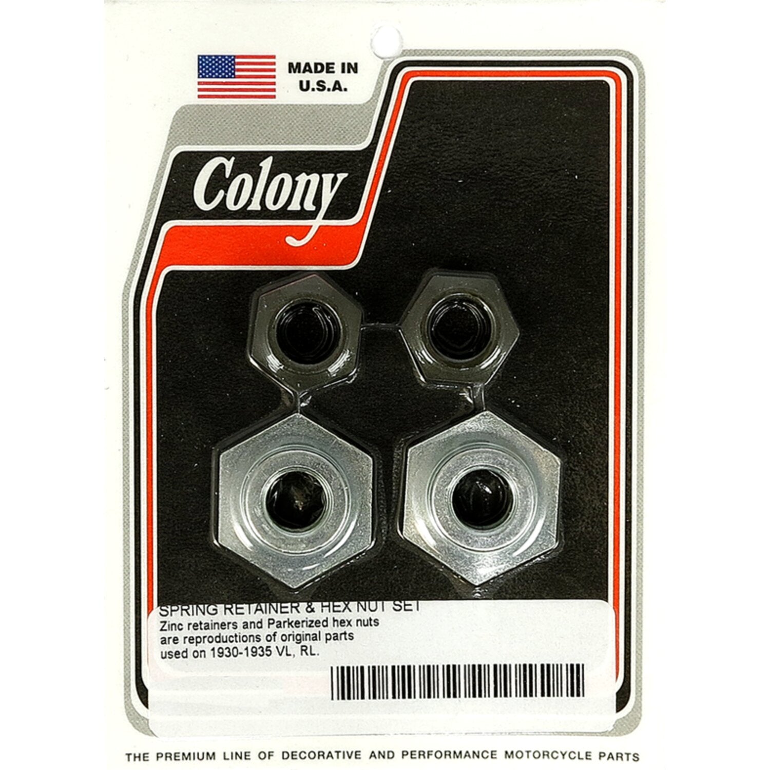 Colony springer retainers & hex nut set