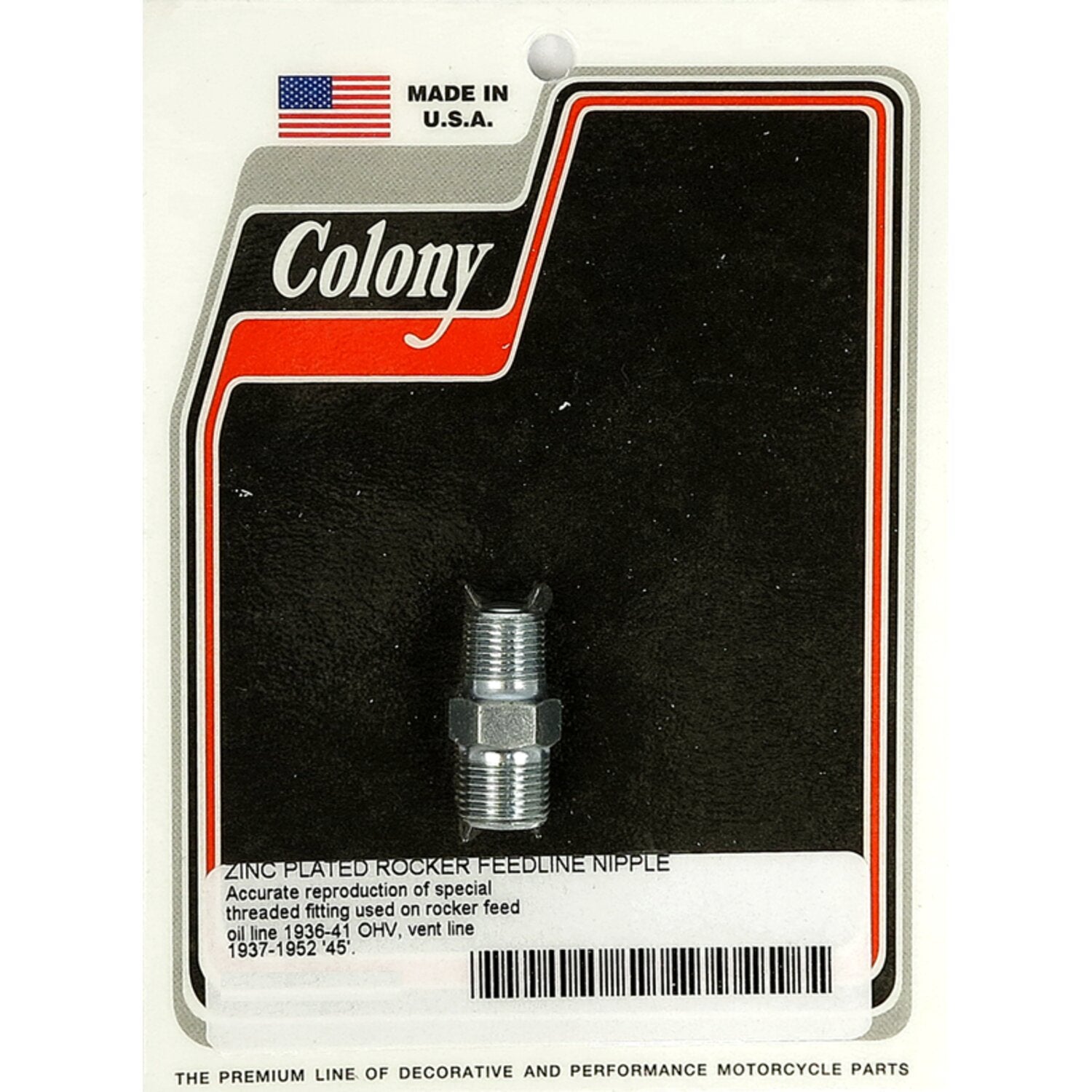 Colony Knuckle rocker box oil feed fitting - Zinc