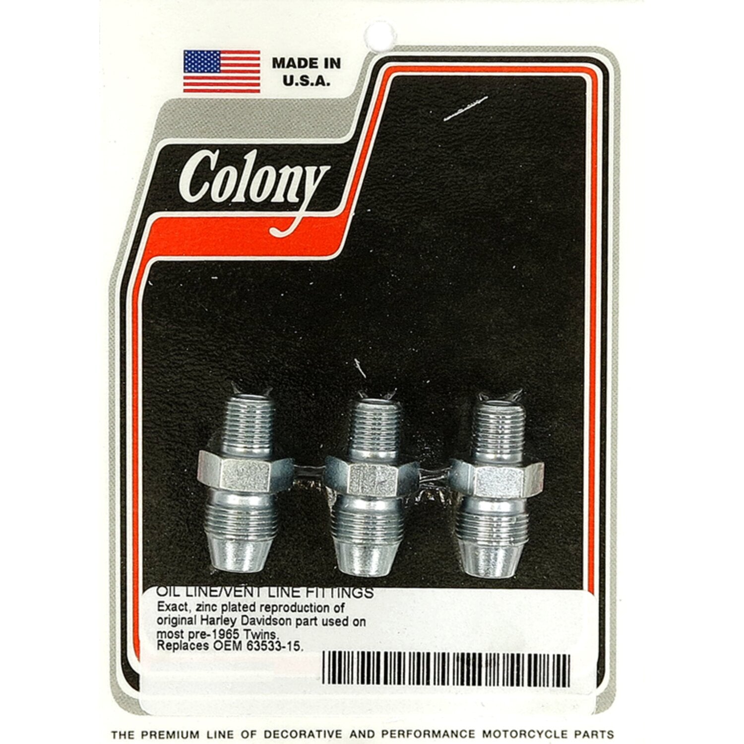 Colony oil line fitting set - Zinc