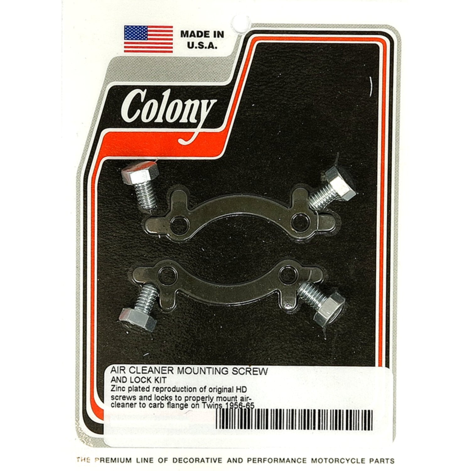 Colony Linkert air cleaner mount screw & lock kit - Zinc