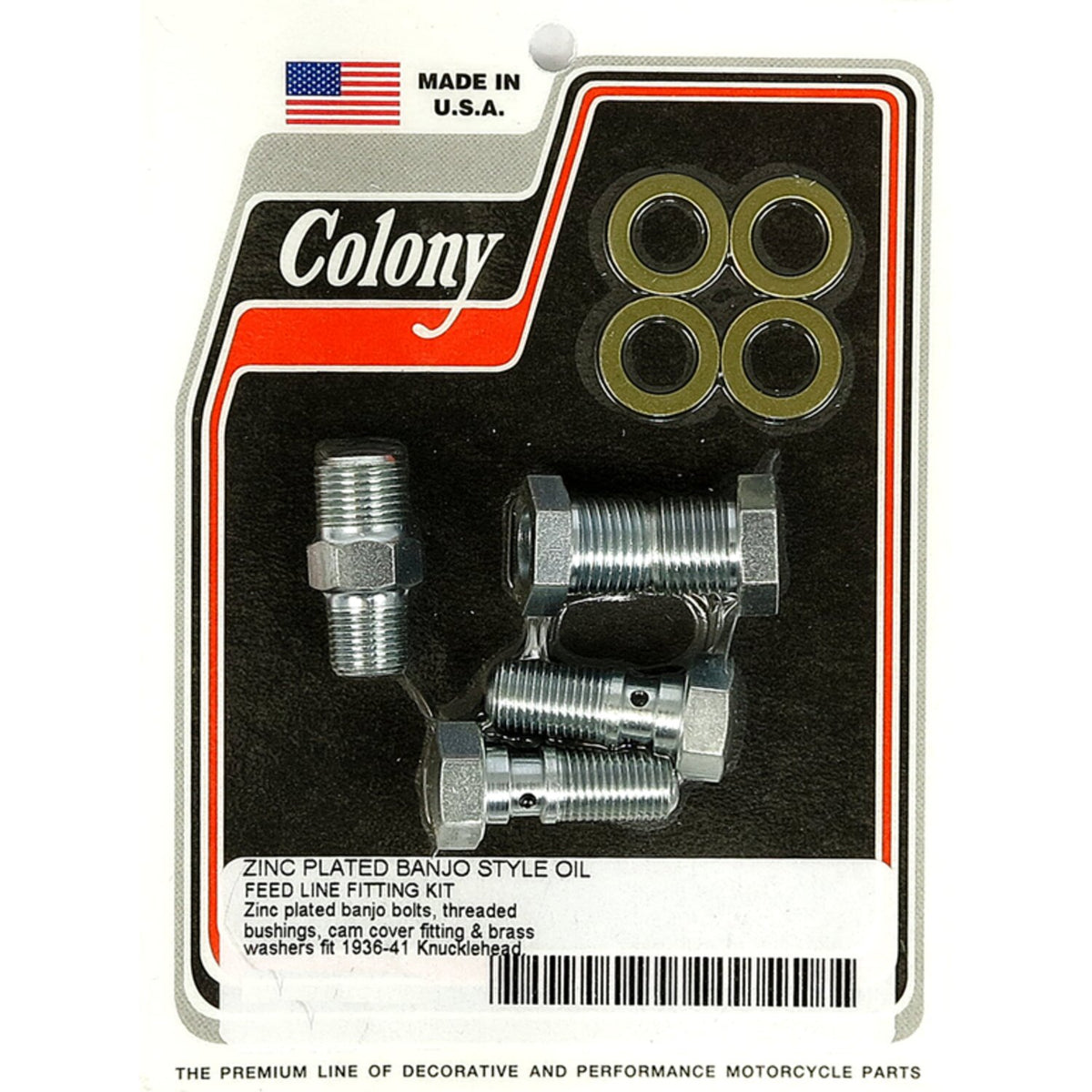 Colony Knuckle banjo style rocker cover oil feed fittings
