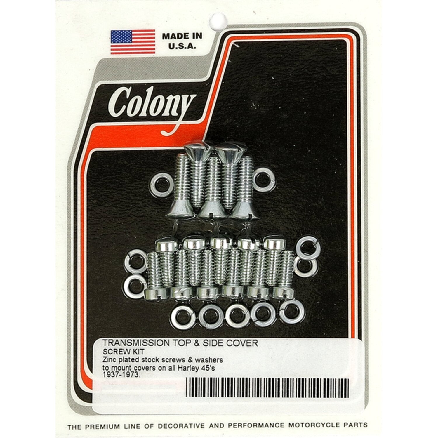 Colony transmission top & side cover screw kit - Zinc