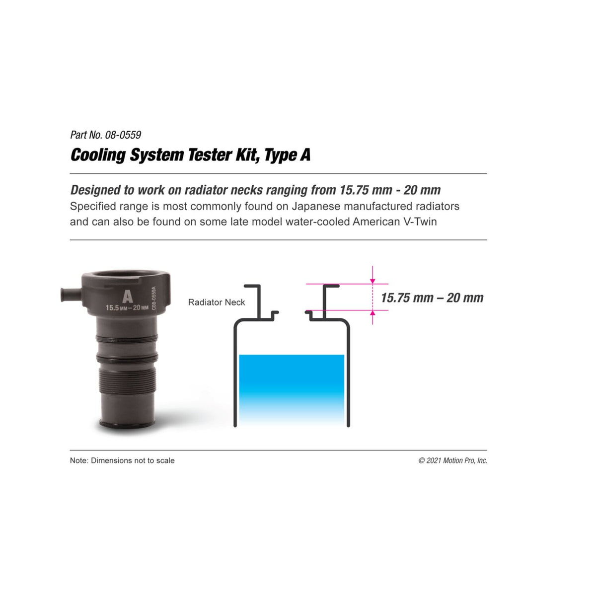Motion Pro cooling system test tool - Type A