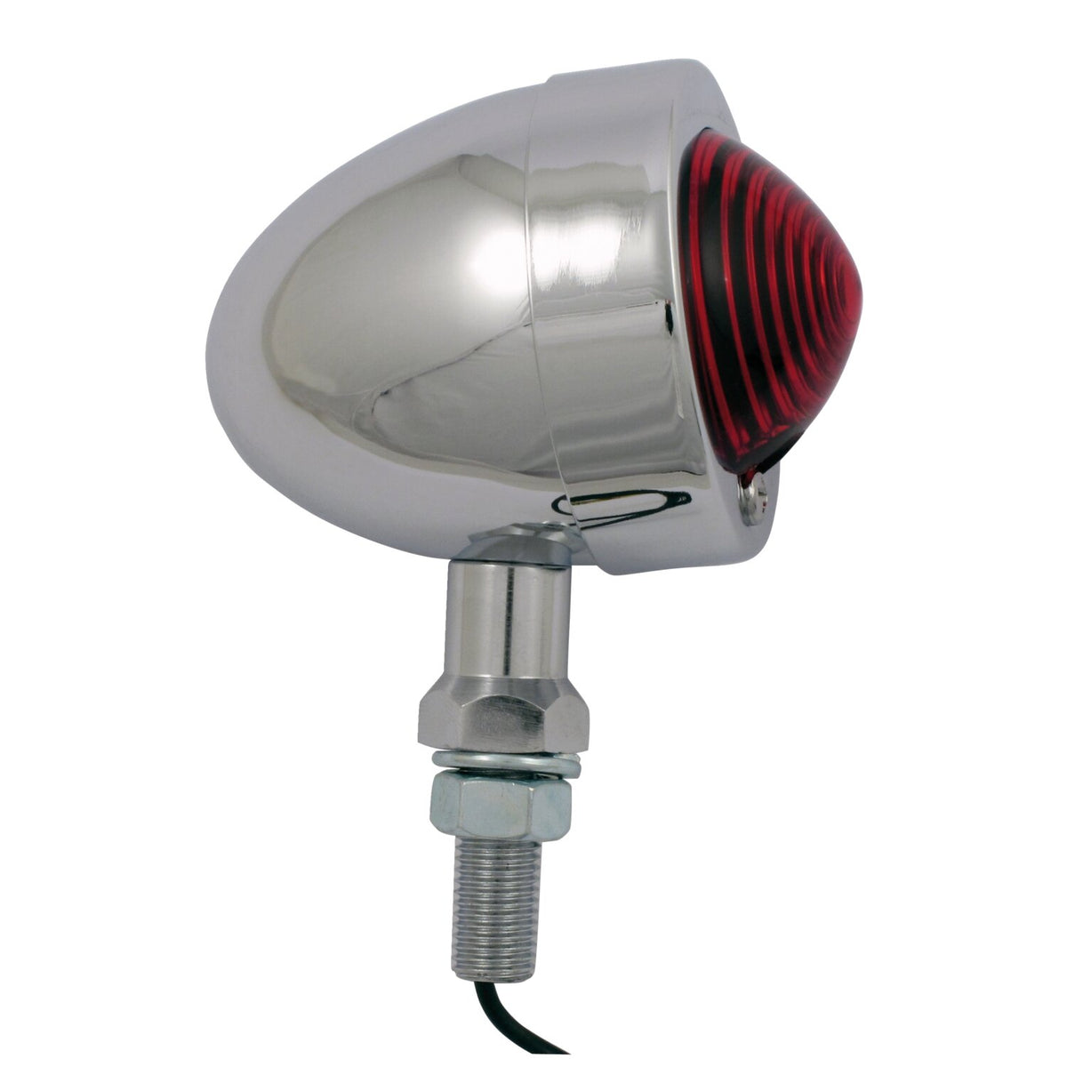 MCS Bullet marker light - Chrome - Red lens - SF - ext - stud mount