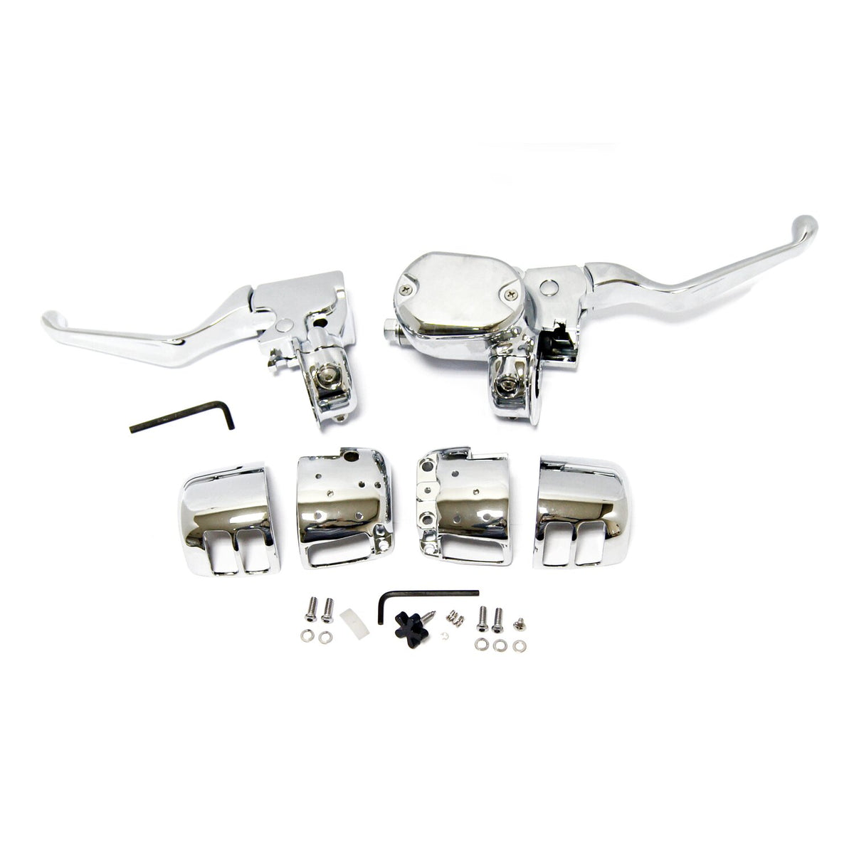 MCS Handlebar control kit chrome 14mm bore