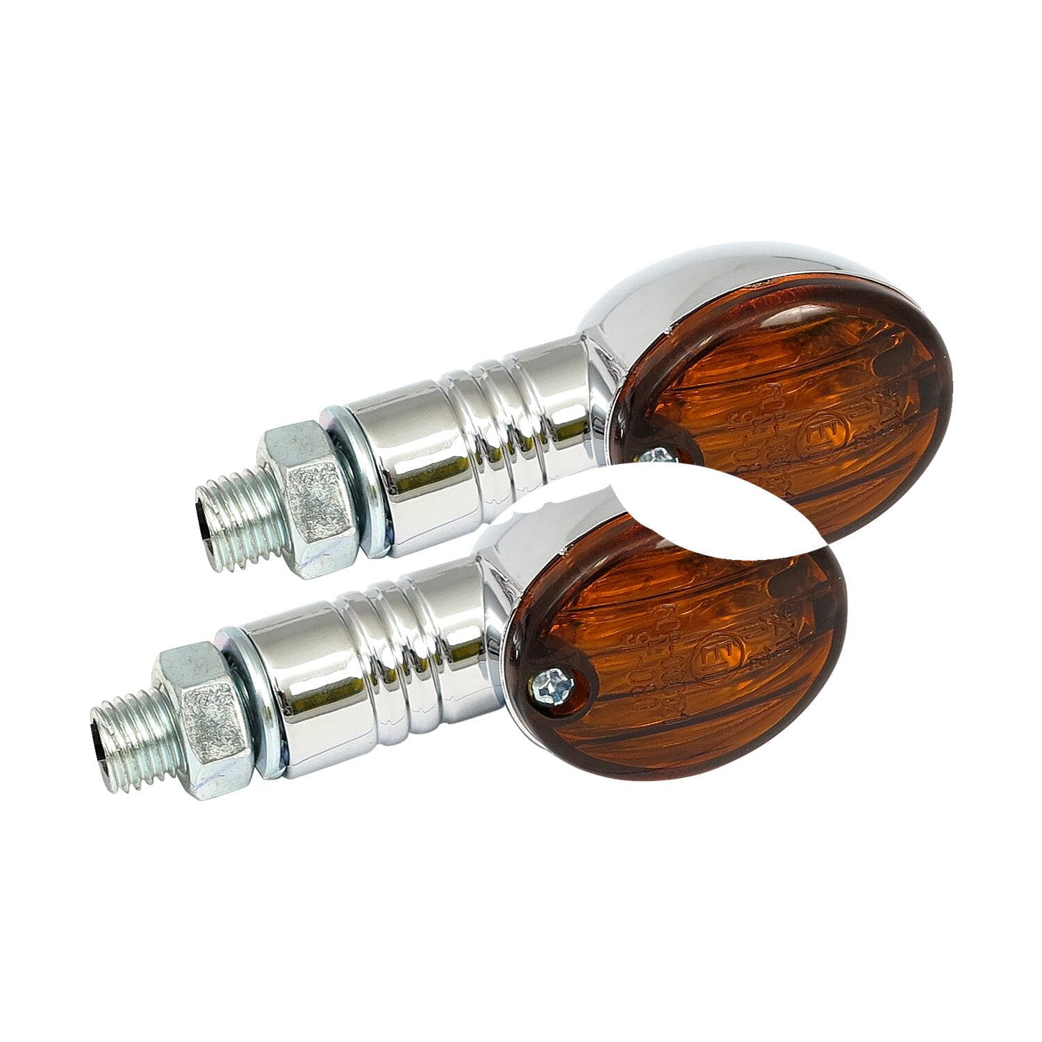 MCS Micro-flash halogen turn signal - Chrome - Dark amber lens