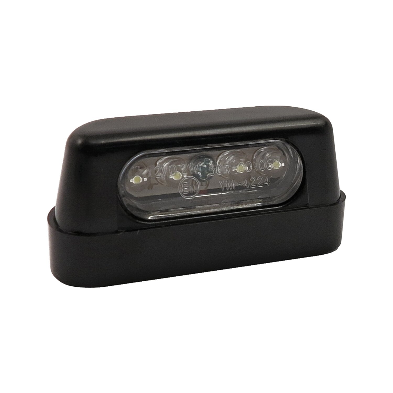 MCS License plate light stockk 4-led black - ECE appr