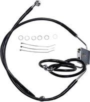 Drag Specialties Extended Black Vinyl Brake Line Kit Abs