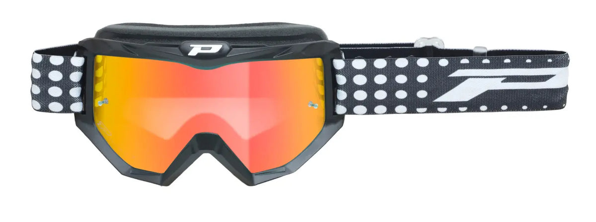 Pro Grip 3201FL Atzaki MX Goggles Black Matt Mirror Red