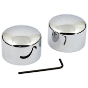 MCS Front axle nut cover kit - Chrome - Domed