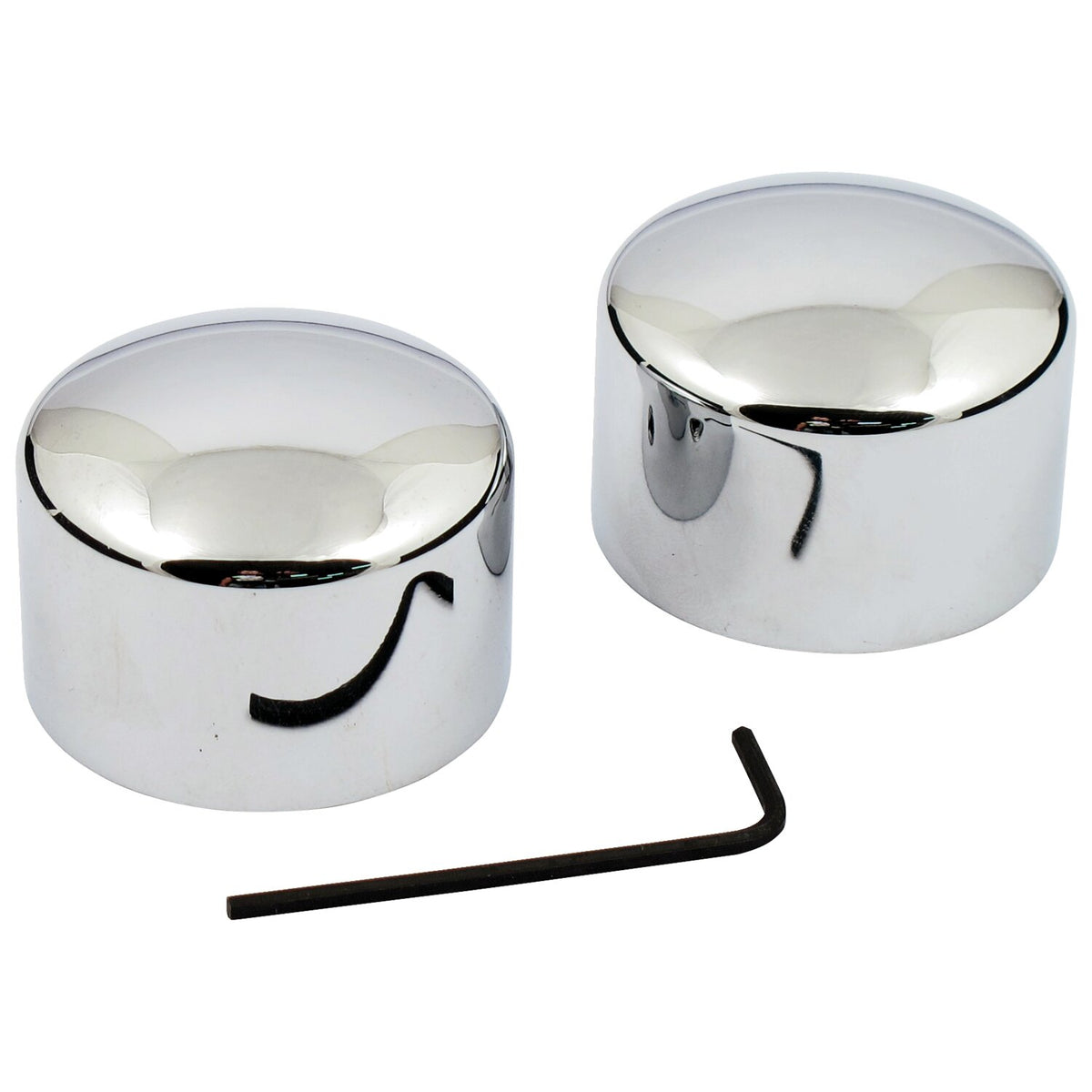 MCS Front axle nut cover kit - Chrome - Domed