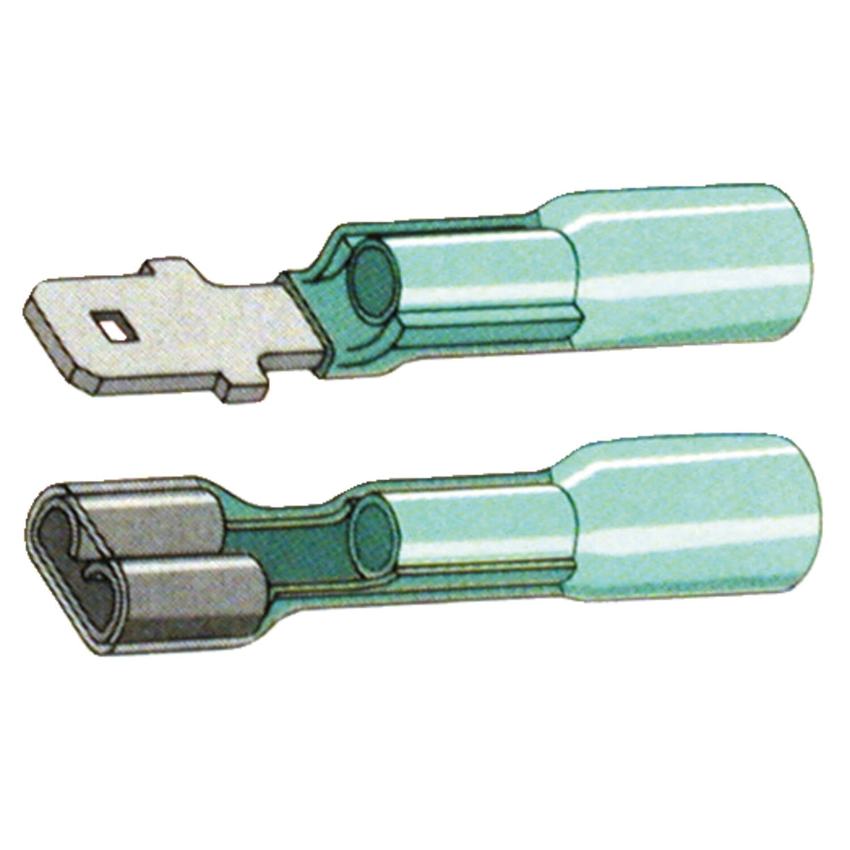 Standard Co Slide-on terminal connectors 1/4" - Blue - 25 stk
