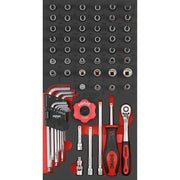 Sonic 1/4" drive socket set - 61-piece - US / SAE sizes
