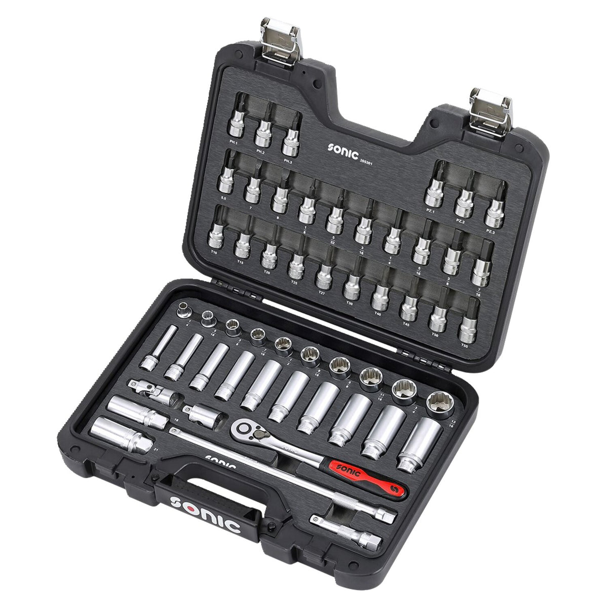 Sonic combination socket set 3/8'' 53-piece - US/SAE sizes