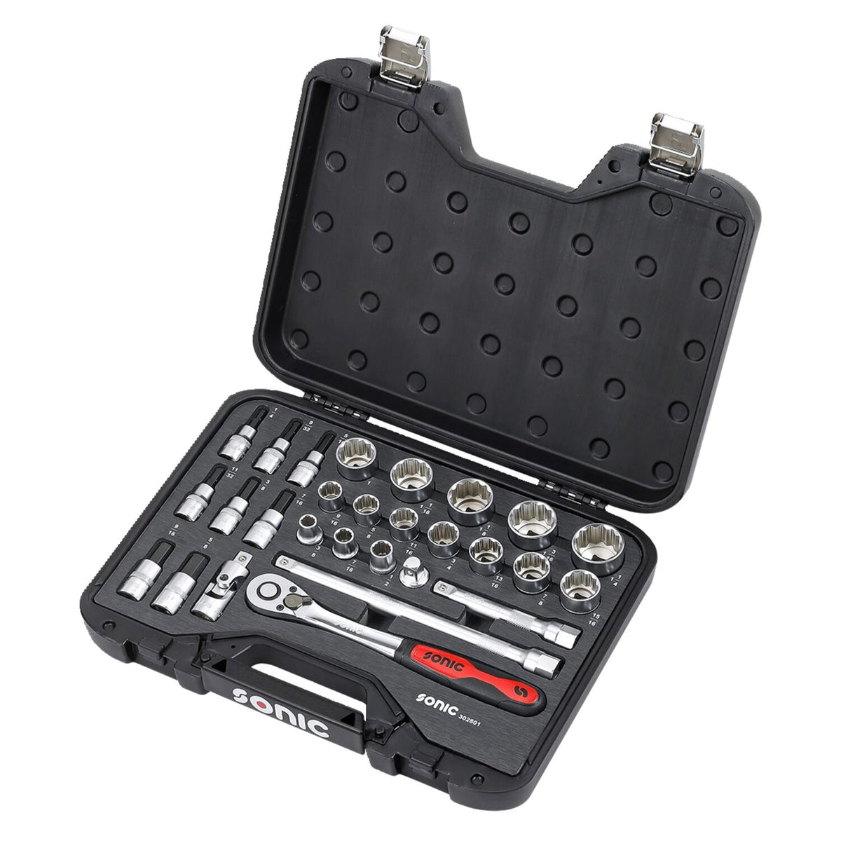 Sonic combination socket set 1/2'' 28-piece - US/SAE sizes