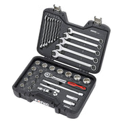 Sonic combination socket/wrench set 1/2'' 34-piece - US/SAE