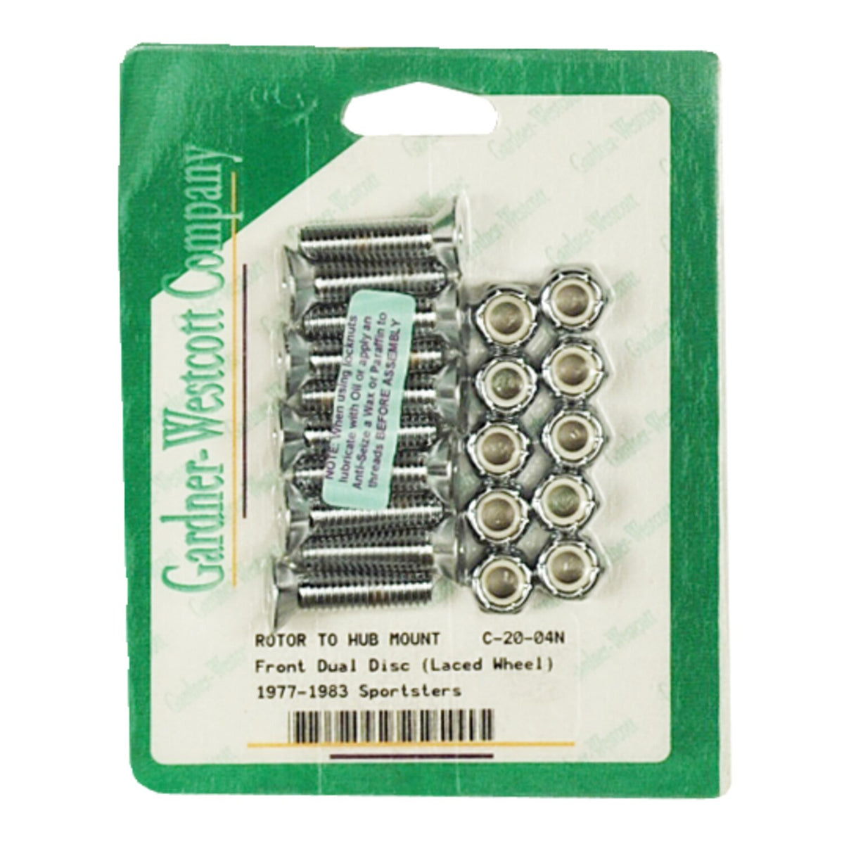 Gardner-Westcott Brake rotor bolt kit tapered flatheads