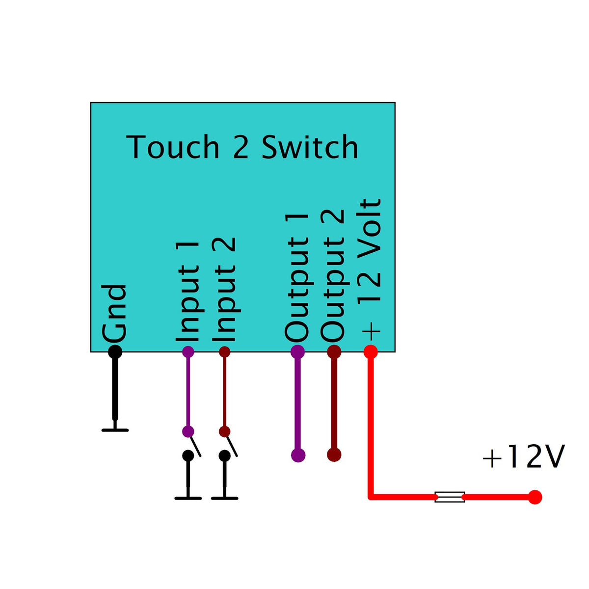 Elektronikbox Axel Joost Elektronik Touch 2 Switch - 2 channel relay