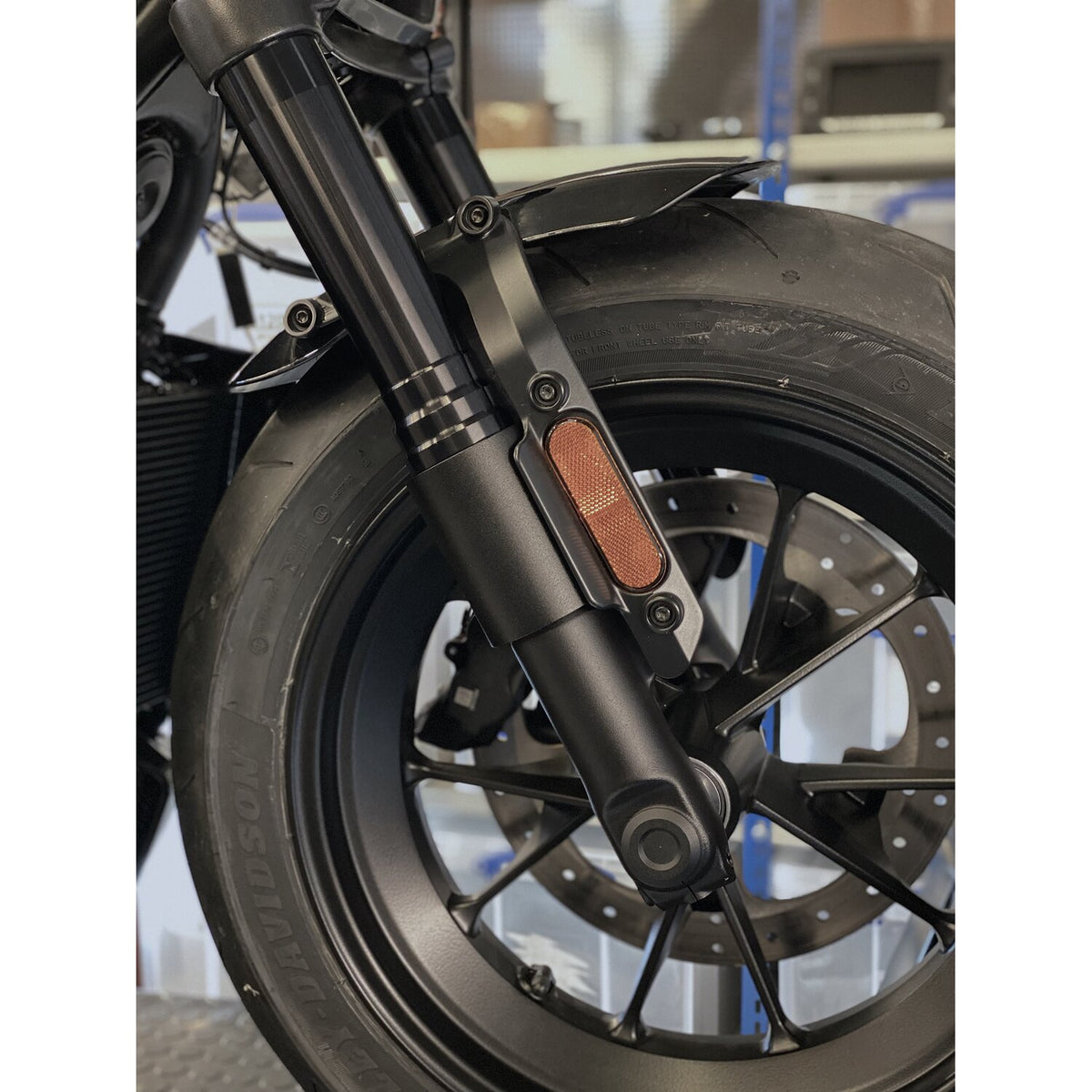 Killer Custom Sportster S front axle cover set