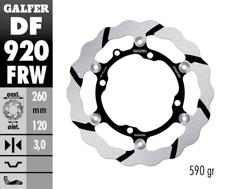 Galfer Floating Wave Grooved Brake Rotor - 260mm - Front