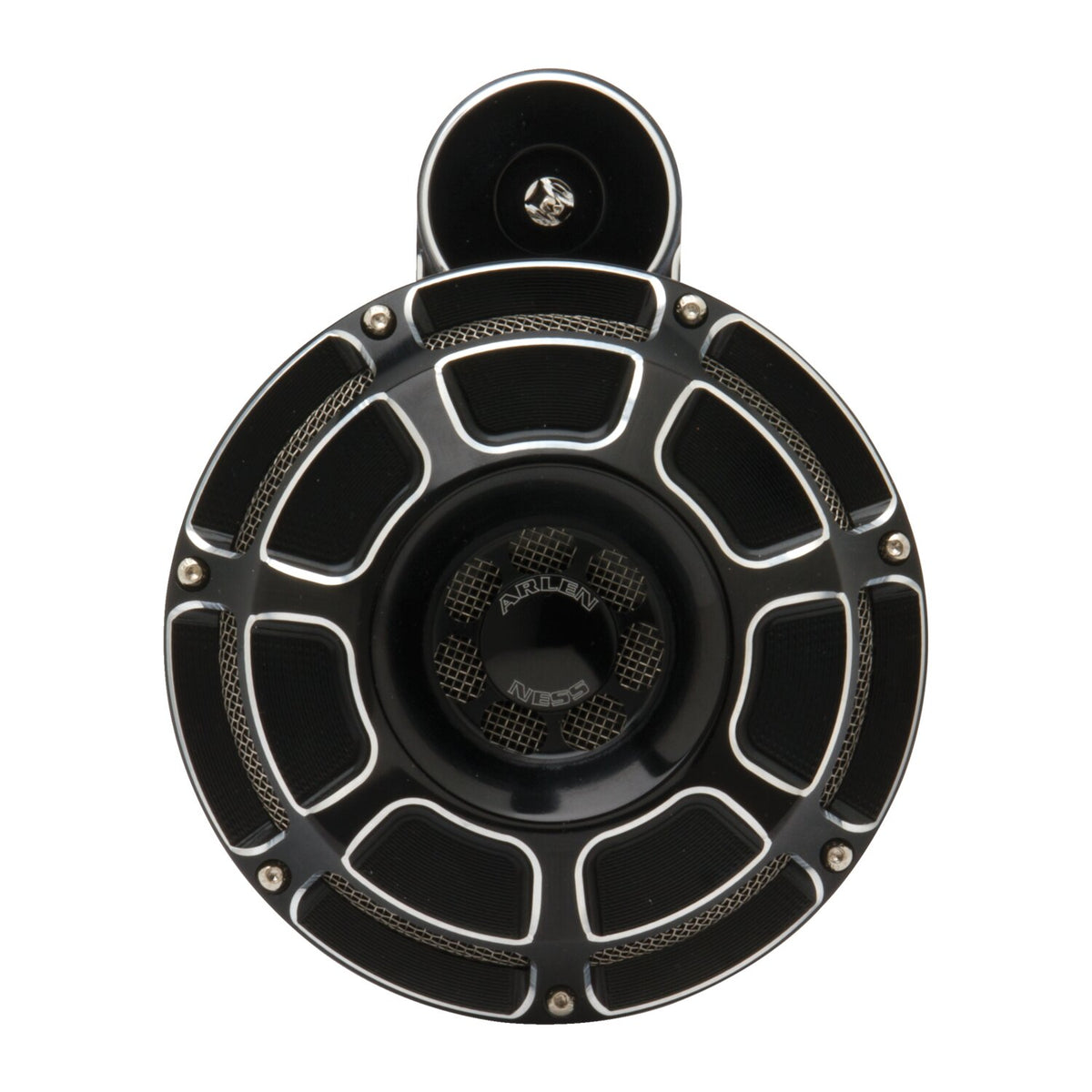 Arlen Ness billet horn kit Beveled - Black CC