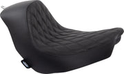 Drag Specialties Solo Seat - Black Vinyl - For Harley Davidson
