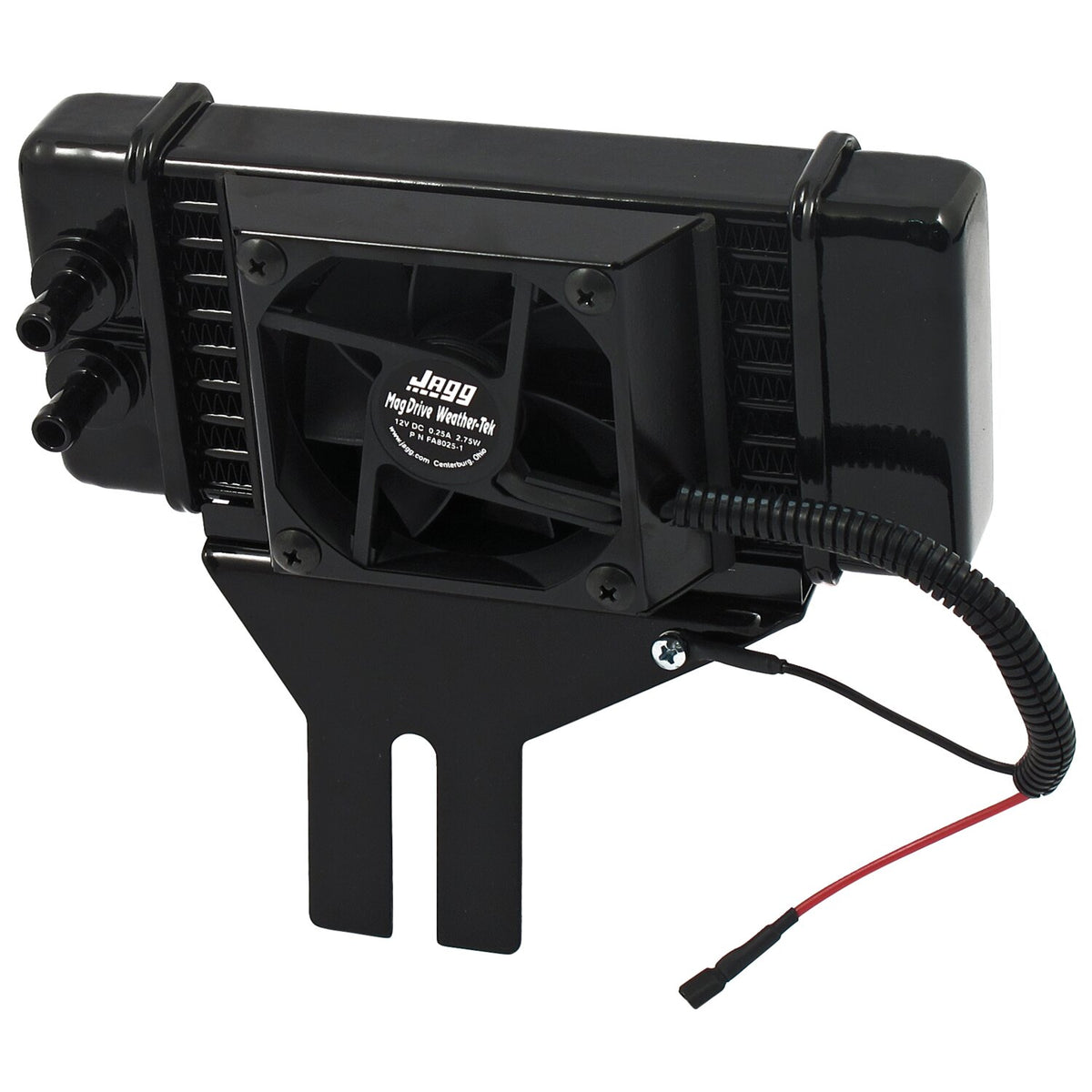 Jagg oil cooler kit - Low mount - Horizontal - 10 row - Fan