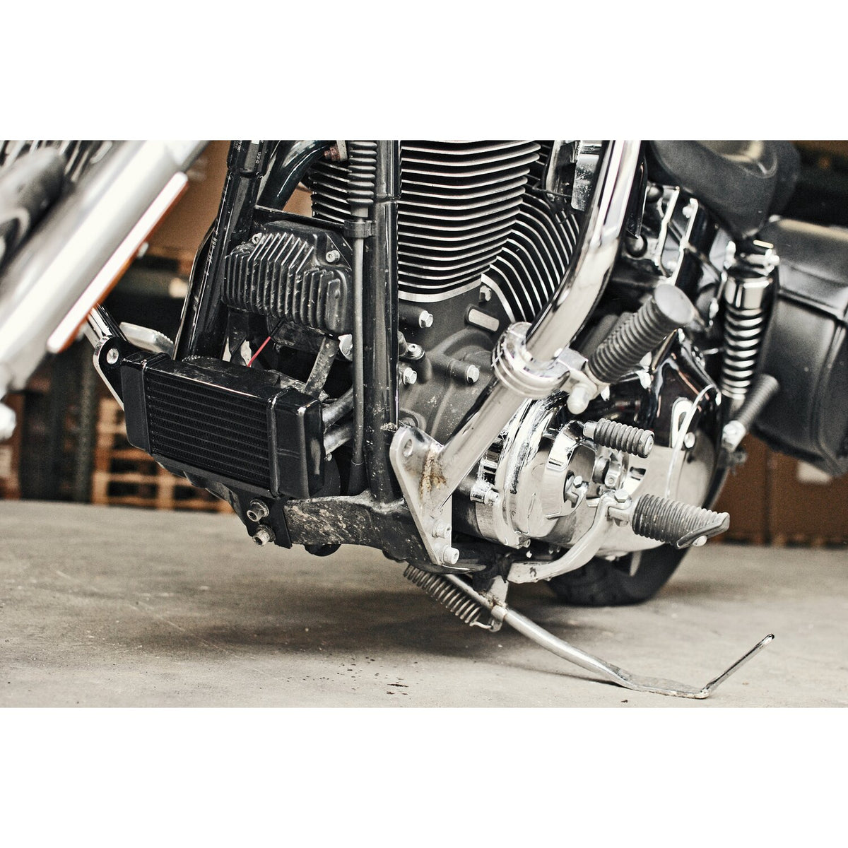 Jagg oil cooler kit - Low mount - Horizontal - 10 row - Fan