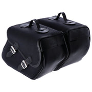 Longride Heritage waxed cotton saddlebags - Black