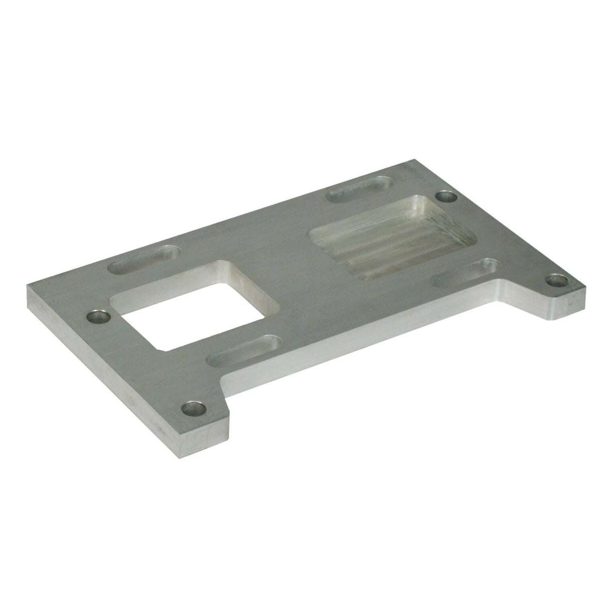 Paughco 4-sp transmission mount plate - 1" offset - Aluminum