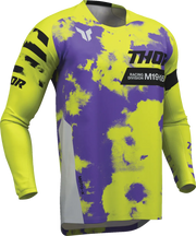 Thor Launchmode Bleach Motocross Jersey - Black/Gray/Purple/Acid