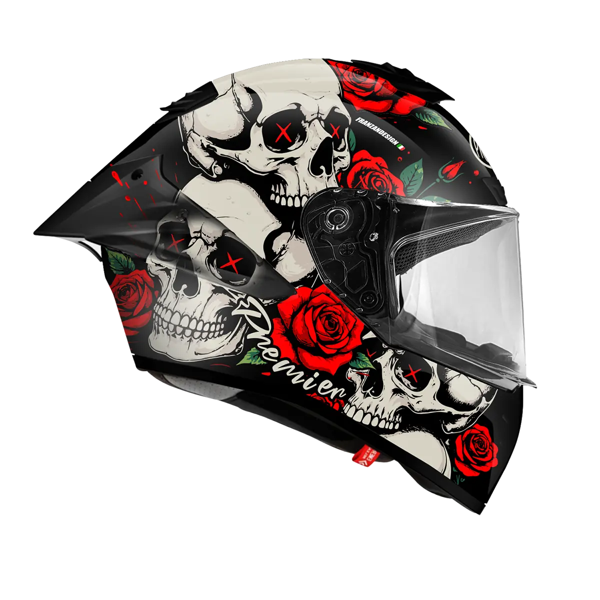 Premier Helmets Monza Ro Full Face Helmet - Black/red/white