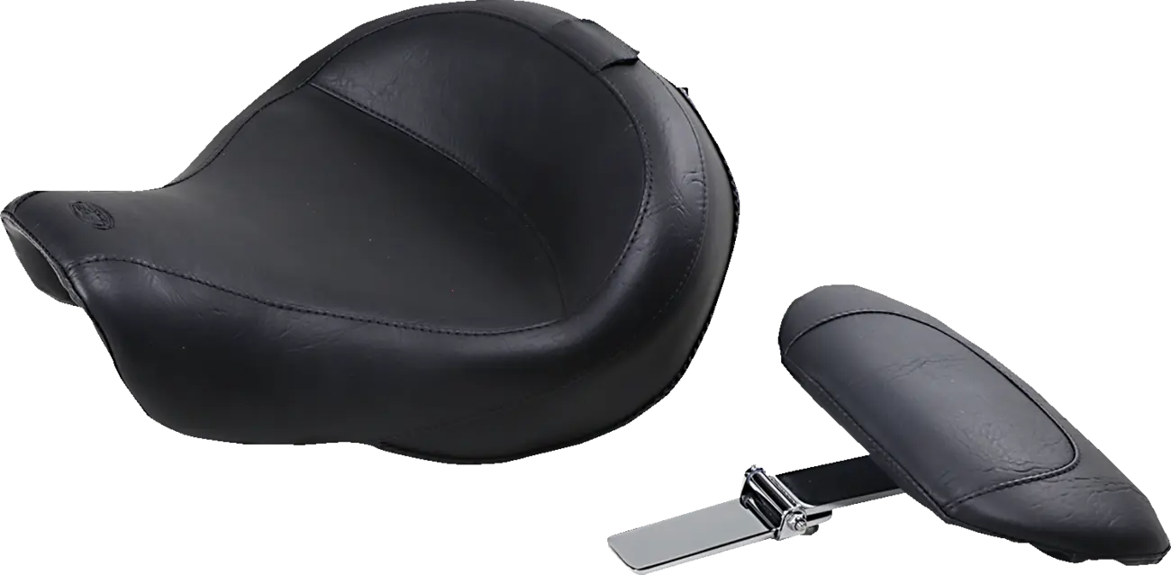 Mustang Wide Solo Seat With Removable Backrest - For Harley Davidson