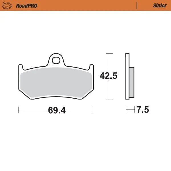 Moto-Master Roadpro Sinter Bremsbelag Hinten - Hinten