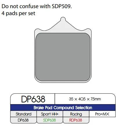 DP Brakes Standard Sintermetall Bremsbeläge - Vorne