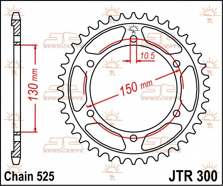 Jt Sprockets Steel Rear Sprocket - 525 Chain