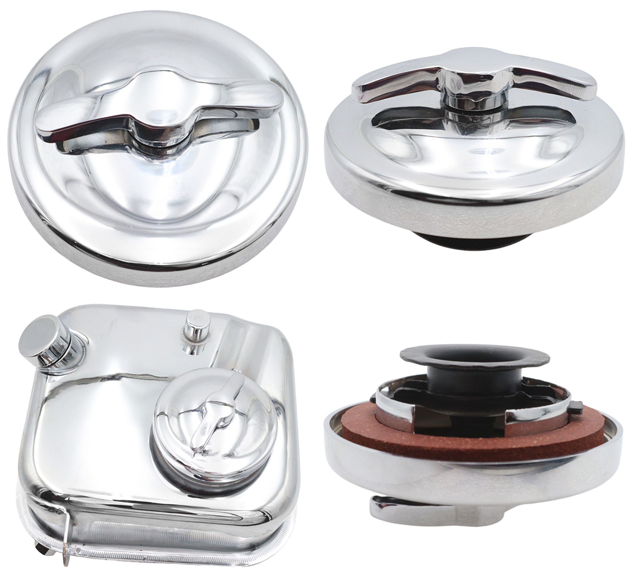 V-Twin Chrome Oil Tank Cap Assembly – Gas- & Oil Tank