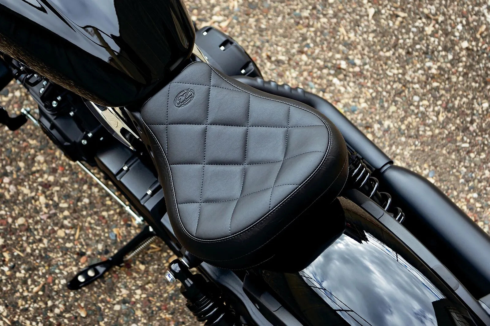 Mustang Solo Touring Seat - Enhanced Comfort - For INDIAN